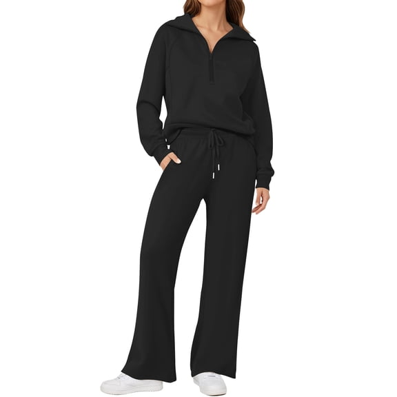 UVN Outfit Sets for Women 2 Piece Sets Winter Casual Tracksuit Long Sleeve Lounge Set Outfits with Pockets