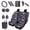 American Flag Horse, variant on Leopard Car Accessories Full Set 15Pcs Ink Wash Casual Car Seat Covers with Steering Wheel Cover, Armrest Cushion Cars Interior Decorations for Most Sedans, SUVs and Vans