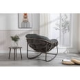 thumbnail image 6 of Indoor Outdoor Rattan Rocking Chair with Cushion, Yardmaster Oversized Patio Papasan Rocking Chair for Patio, Porch, Garden, Bedroom, Comfy Recliner Rocking Chair with 250 lbs Capacity, 6 of 12