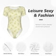 thumbnail image 4 of Saiise Motif Poires Vertes Grenouillère à Manches Courtes pour Femmes Col Rond Pyjama Justaucorps Extensible avec Fermeture à Pression-TTTG, 4 of 7