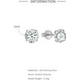 thumbnail image 2 of Solid 925 Sterling Silver Diamond Stud Earrings for Men Women Cubic Zirconia Trendy Hypoallergenic Dainty Earrings, 2 of 7