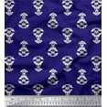 thumbnail image 1 of Soimoi Poly Georgette Fabric Leaves & Floral Block Print Sewing Fabric Yard 42 Inch Wide, 1 of 3