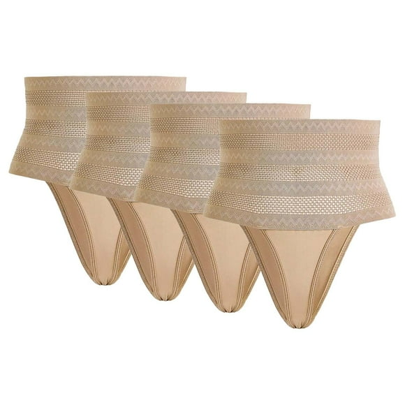 TANGNADE High Waisted Underwear for Women Bikini Smooth Hipster Breathable Ladies Panties Beige