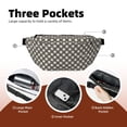 thumbnail image 4 of Naloa Daisy Plaid Black Print Running Belts for Men Women,Running Fanny Pack with 2-Zipper Pockets,Waterproof Waist Pack for Travel Hiking Running Outdoor Sports, 4 of 8