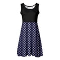 thumbnail image 6 of Up to 60% off !Npasoilc Summer Dresses For Women 2024 Sleeveless Round Neck Polka Dot Printed Patchwork Tank Mini Dress Casual Loose Beach Sundress, 6 of 6