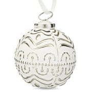 Holiday Time 4pk Glass Ball Hanging Ornament Decoration white, 3.2 inch
