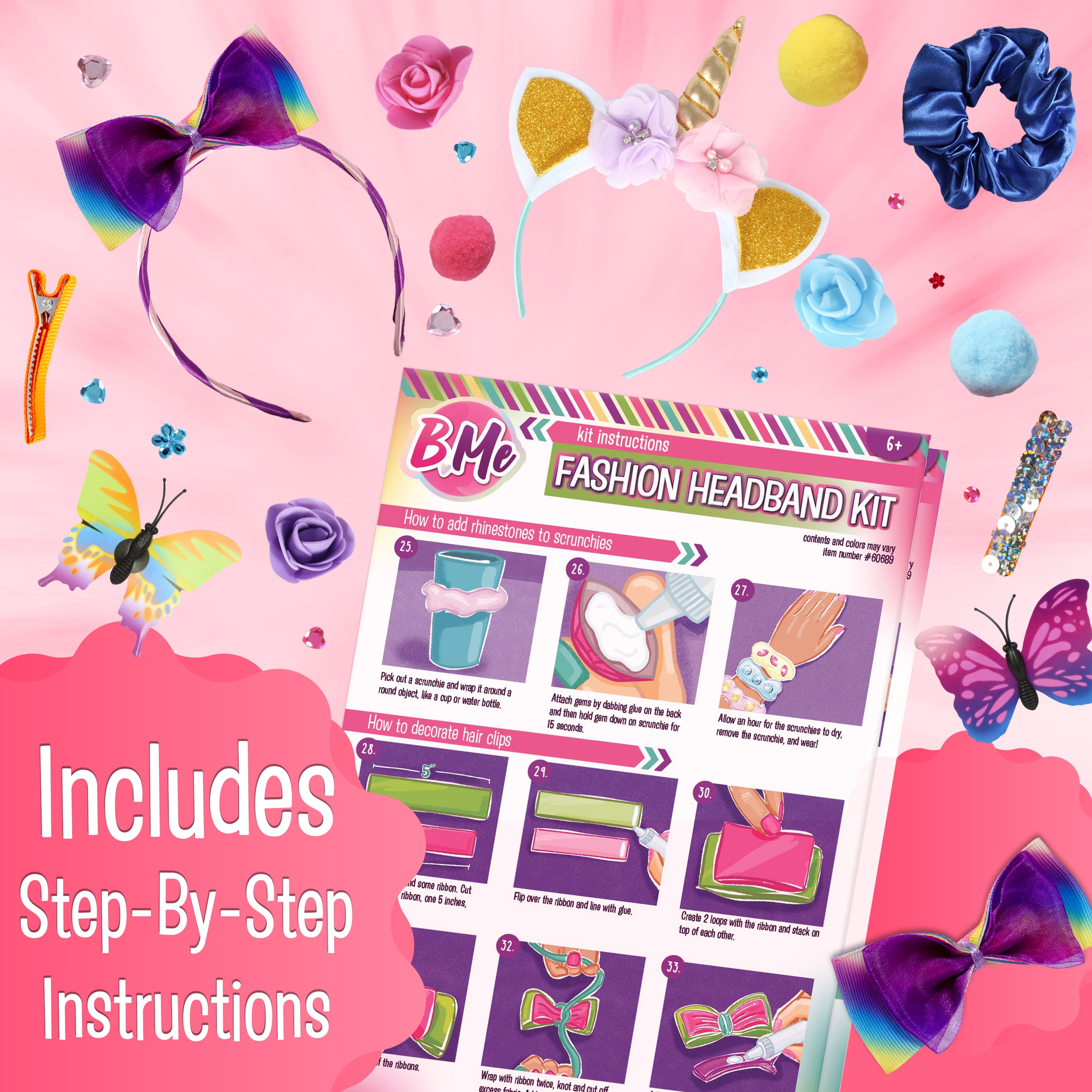 MDCGFOD Arts and Crafts for Girls, DIY Headband Making Kit- Make Your Own  Fashion Hair Accessories, Arts & Crafts Kit for Ages 5 6 7 8 9 10 11 12  Year