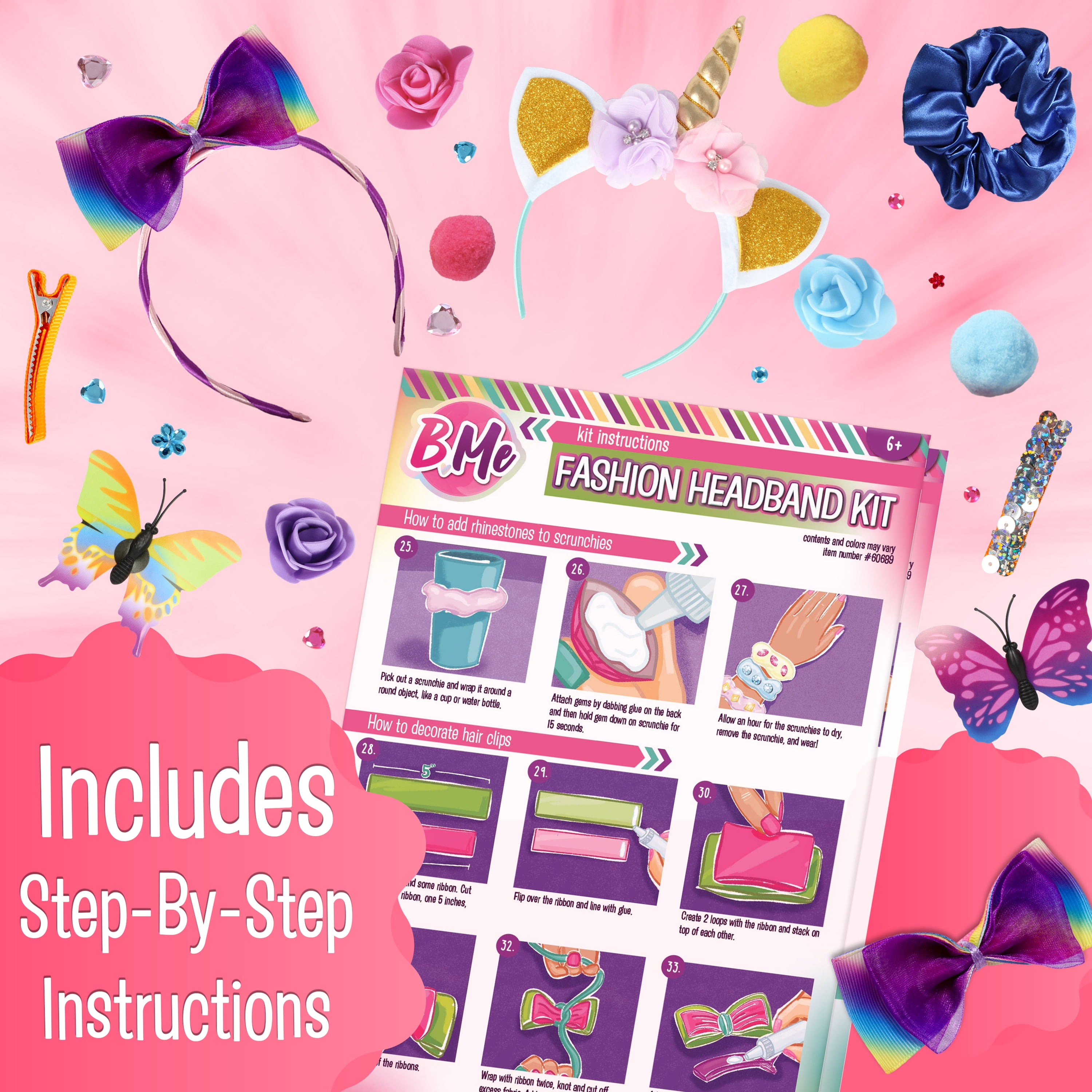 Creativity for Kids Fashion Headband Making Kit - Makes 10 DIY Headbands,  Arts and Craft Kits for Ages 5-7+, Kids Activities, Birthday Gifts for Girls