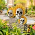 thumbnail image 4 of Estatua de Halloween Kusrkot cabeza de calavera Girasol, 4 of 7