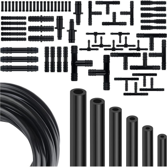 Multipurpose Vacuum Line Kit,6PCS 5Ft Vacuum GANGZI Automotive 64PCS Vacuum Line Connectors,Max 130PSI Silicone GANGZI for Variety Car Piping System Automotive GANGZI Vacuum GANGZIs (70PCS)