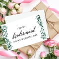 thumbnail image 4 of Koyal Wholesale Wedding Day Gift with Envelopes Set of 8 Frosted Green Leaves To My Bridesmaid On My Wedding Day, 4 of 5