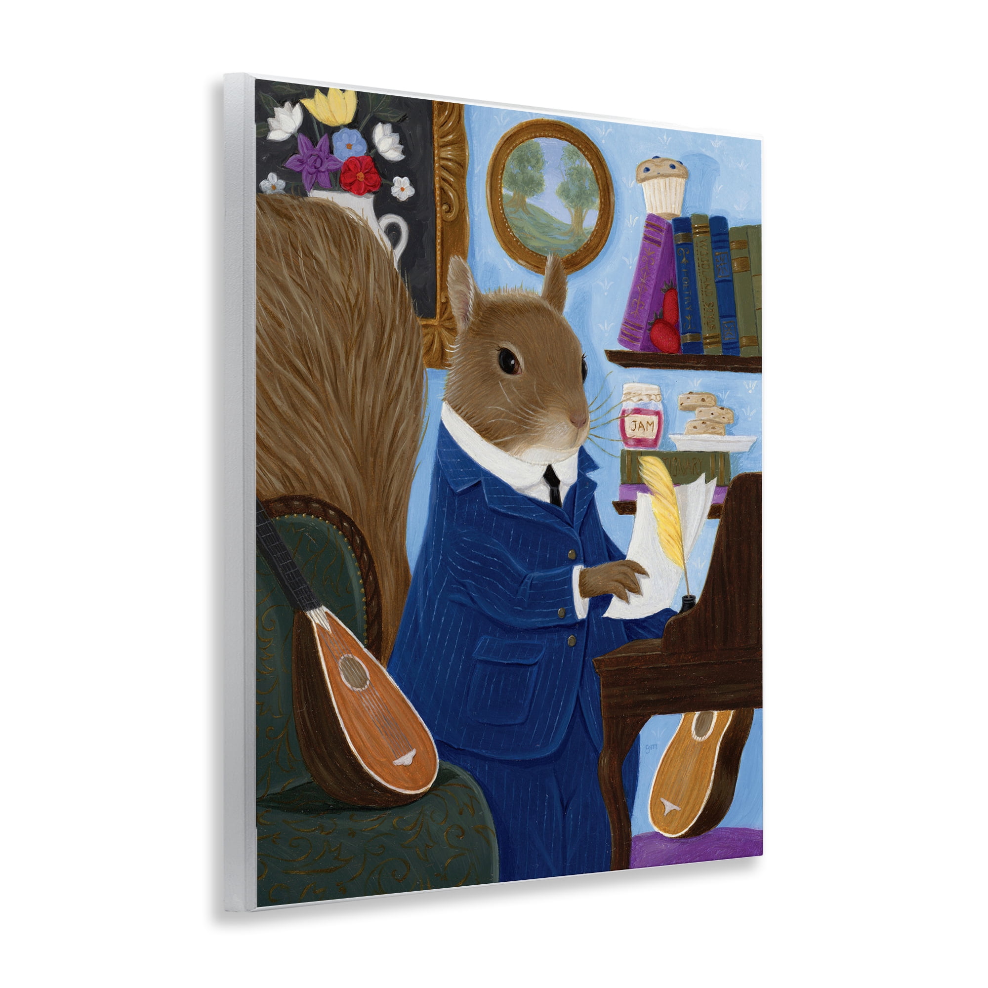Stupell Industries Gentleman Squirrel Composing Wall Plaque Art, design by Gina Matarazzo
