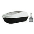 thumbnail image 3 of Bandeja de arena para mascotas con pala, bandeja para perros pequeños y gatos, sartenes grandes fáciles de limpiar, suministros para mascotas, orinal , negro, 3 of 8