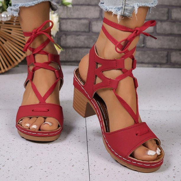 MKLEKYY Sandalias de Tacón Alto Con Tiras Cruzadas y Boca de Pez para Mujer, Sandalias de Verano