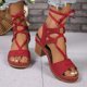 thumbnail image 1 of MKLEKYY Sandalias de Tacón Alto Con Tiras Cruzadas y Boca de Pez para Mujer, Sandalias de Verano, 1 of 4