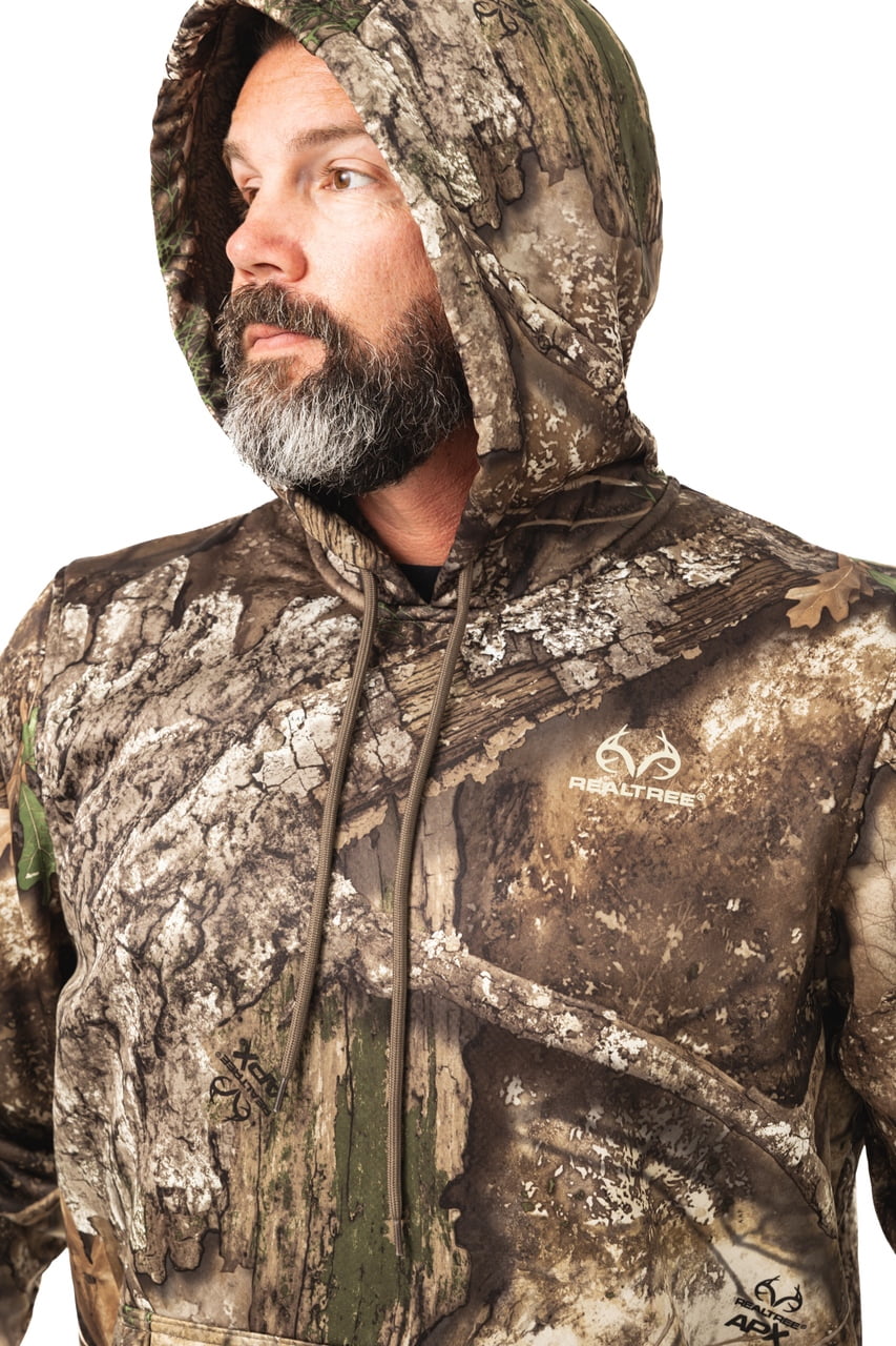 Realtree Men's APX Camo Hunting Hoodie -  High Pile Pullover for Outerwear | Size S-4X