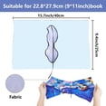 thumbnail image 2 of Stationery Stretchable Book Cover Blue Washable Reusable Large Nylon Cloth Polyester Book Protector 9.4x15.7 Inch Elastic Notebook Wraps Suitable for Most Hardcover Books, 2 of 8