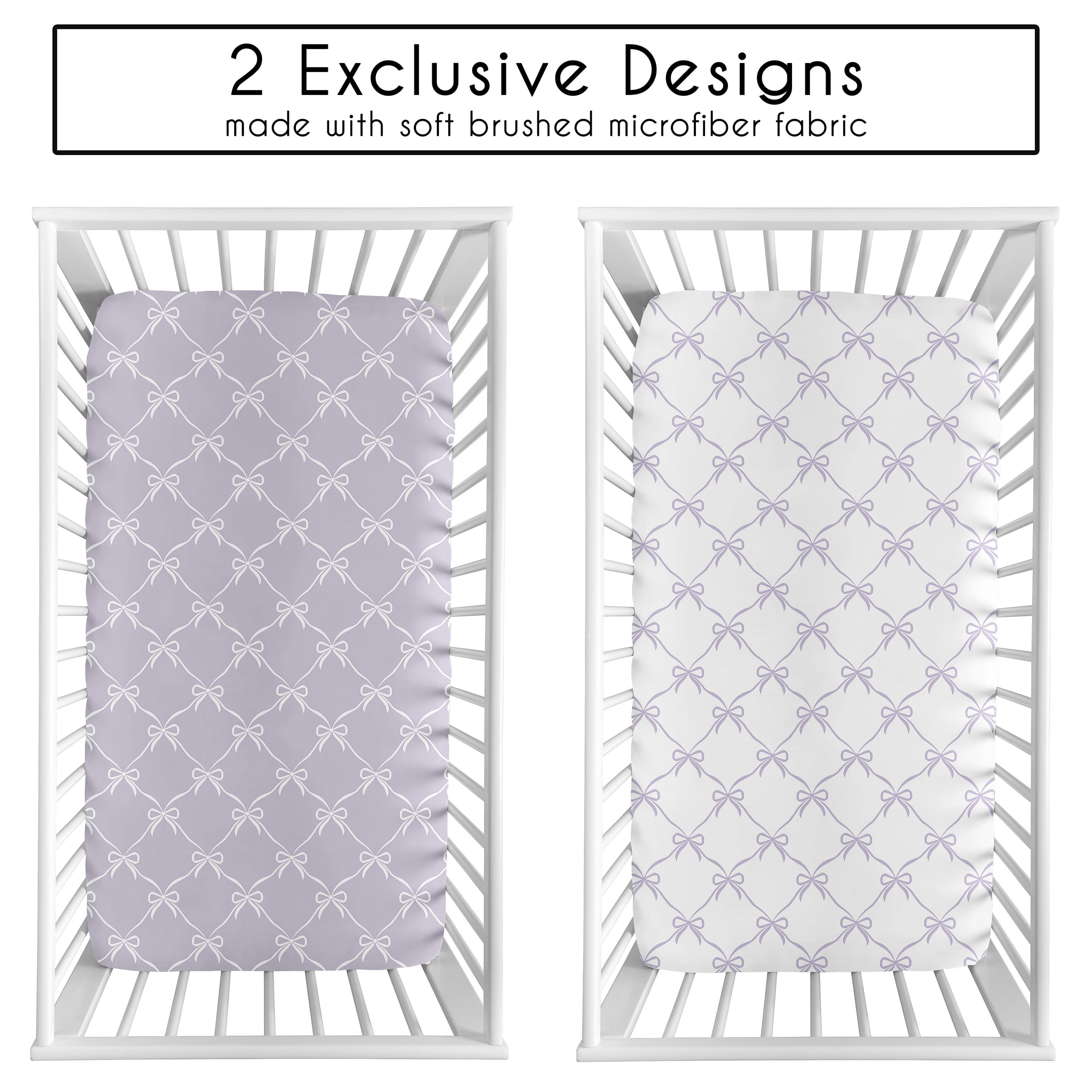 Sweet Jojo Designs Ballerina and Ballet Bows Purple Girls Fitted Crib Sheets Set 2 Piece