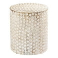 thumbnail image 1 of SEI Furniture Campti Mango Wood Drum-Shaped End Table in White Washed, 1 of 3