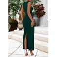 thumbnail image 2 of Vestido largo PRETTYGARDEN para mujer, boda de verano, verde oliva, 2 of 9