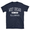 thumbnail image 1 of West Chicago Illinois Classic Established Men's Cotton T-Shirt, 1 of 1
