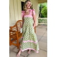 thumbnail image 3 of Boho Beach Vacation Maxi Dress – Women's Sleeveless Green Floral Dress for Wedding Guest Outfits, M, 3 of 12
