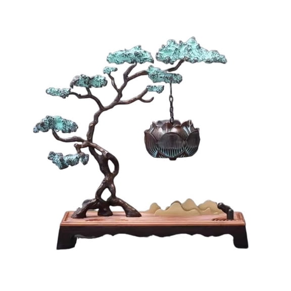 Retro Chinese Style Welcome Pine Shaped Backflow Incense Burner Decorations High-end Indoor Incense Holders