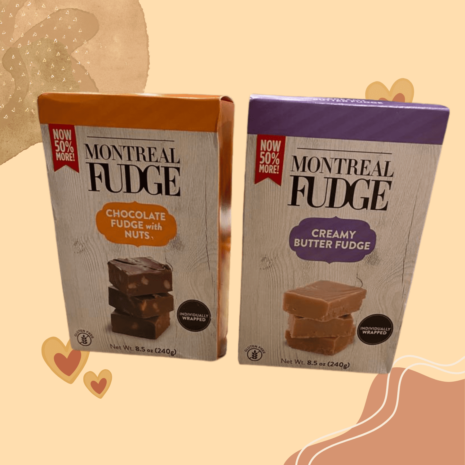 (´•ᴥ•`) FUDGE & men's FUDGE Montreal Fudge Chocolate Fudge with Nuts & Montreal Creamy Butter