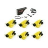 Resqme 6 Pack (Yellow) Resqme Car Escape Tool Plus One (1) FREE VISOR CLIP & LANYARD ACCESSORY PACK, The Original Keychain Car Escape Tool Made In USA - Window Glass Breaker & Seat Belt Cutter