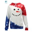 thumbnail image 3 of Deago Women's Christmas Graphic Hoodie Sweatshirts Casual Long Sleeve Drawstring Patchwork Pullover Sweatshirt Tops with Pocket, 3 of 9
