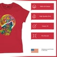 thumbnail image 4 of Tee Hunt Howling Wolf and Moon T-Shirt Dean Russo Colorful Wild Life Women's T-Shirt Tee, Red, Large, 4 of 5