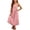 Pink, variant on HCYSFG Girls Overall Dress Square Neck Sleeveless Solid Campus Jumper Dress School Uniform Casual Suspender Slit Outfits Pockets Girls Skirt 5-14Y