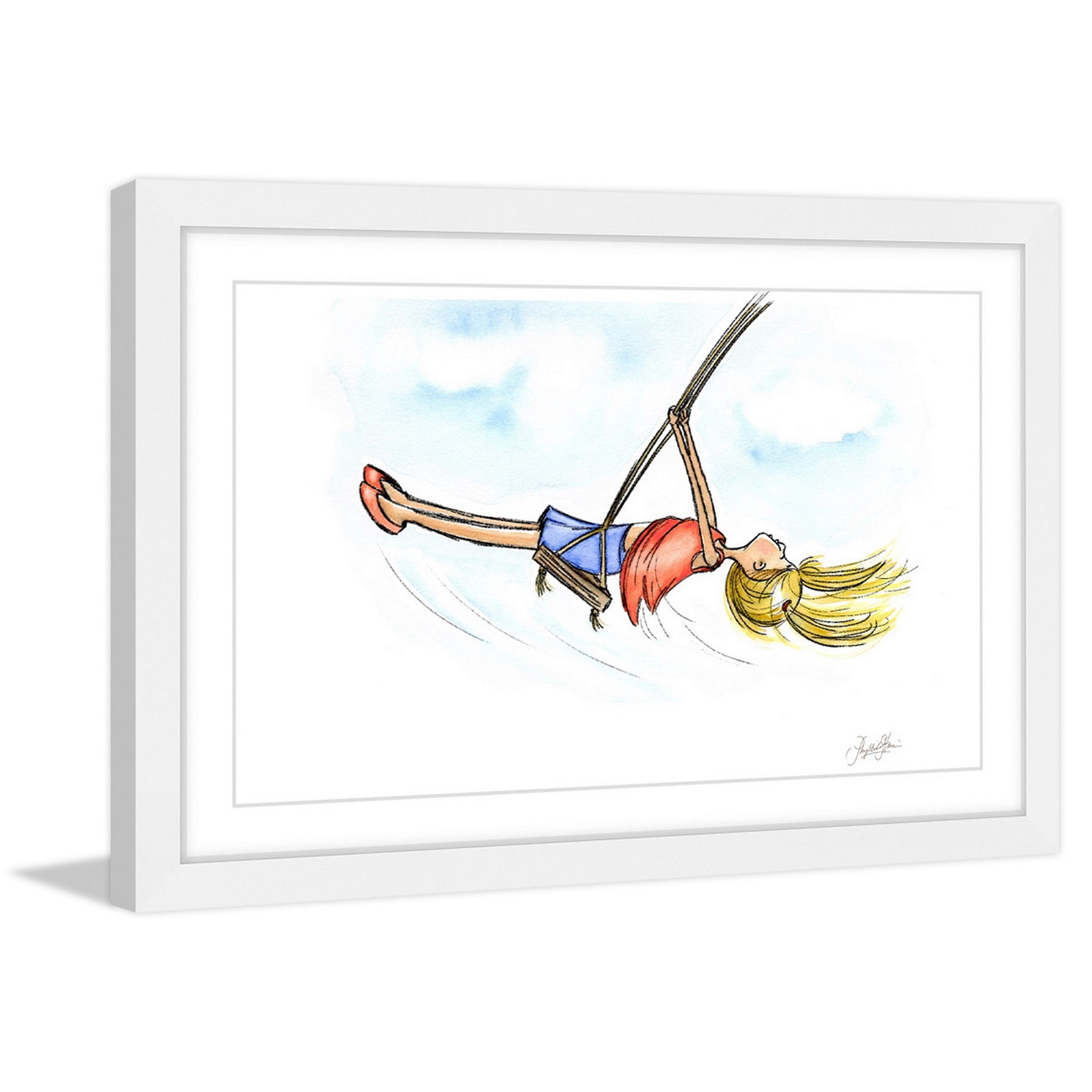 Marmont Hill "Swinging Girl" by Phyllis Harris Framed Painting Print
