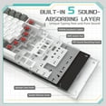 thumbnail image 4 of AK820 75% ANSI Layout Mechanical Keyboard with CNC Knob Control,82Keys Gasket Mount Wired Gaming Keyboard,5 Sound Absorbing Foam,Hot-swappable,White Backlit,for PC,MAC (Grey&White), 4 of 8