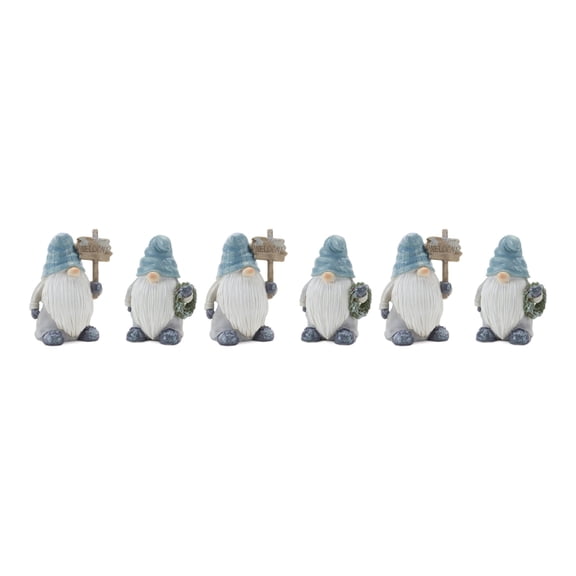 Melrose International LLC Gnome (Set of 6) 5.5"H, 5.75"H Resin
