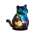 thumbnail image 2 of Lámpara de animales, adorno para dormitorio, lámpara de resina artesanal, lámpara de mesa, luz de resina teñida para Gato, 2 of 8