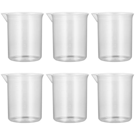 

BESTOMZ 6pcs 100ml PP Plastic Graduation Beakers Measuring Cups Liquid Container