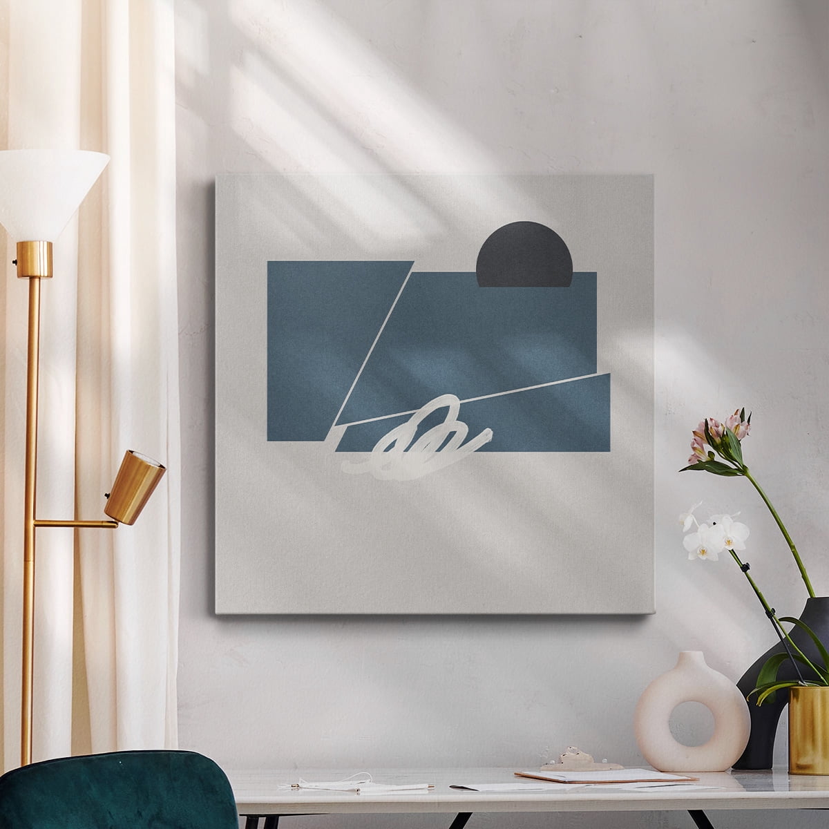 Wexford Home Blue Felt III-Premium Gallery Wrapped Canvas, 24" x 24" - Ready to Hang