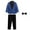 Blue, variant on Gyexs Boys Formal Suit Set 2-3 Years Black Slim Fit Suit Fashion Plaid Print Blazers Pants Bowtie 3 Piece Outfits Dresswear Suit Set