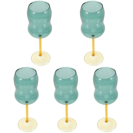 

NUOLUX 5pcs Household Wine Glass Party Wine Cup Heat-resistant Goblet Wine Storage Cup