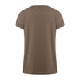 thumbnail image 5 of Rggeeun Womens Shirts Summer Knit Solid Color Smooth Short Sleeve Crew Neck Loose Soft Breathable for Everyday Use Simple Tshirts,Brown,S, 5 of 5