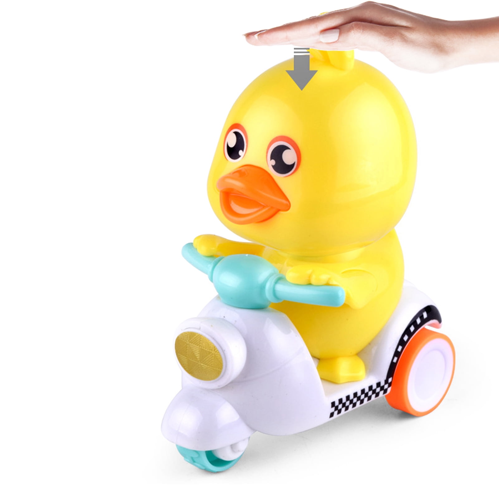 Pull Back Cars for Toddlers Press and Go Yellow Duck Motorcycle Toy for Kids Boys Girls