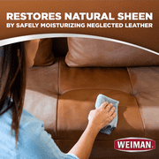 (2 pack) Weiman 3-In-1 Leather Cleaner & Conditioner for Furniture, Car Seats, Bags & Shoes, UVX Protection, 16oz