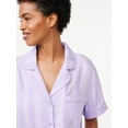 thumbnail image 3 of Joyspun Women's Woven Notch Collar Pajama Top, Sizes S to 3X, 3 of 5