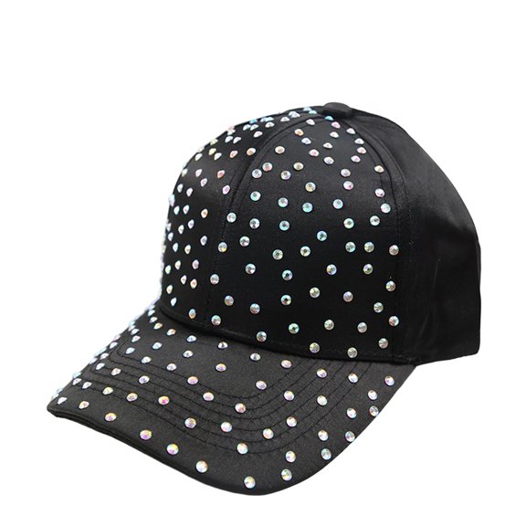 OOOUM Sparkly Baseball Caps For Women Fashionable Lightweight Breathable Dad Hats Adjustable Holiday Party Sun Hats Black