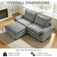 thumbnail image 5 of Ktaxon Sectional Sofa L Shaped Couch with Chaise Living Room Sleeper Set, 2 Seats with Chenille and Double Layer Cushions 87" W Light Gray, 5 of 16