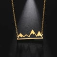 thumbnail image 2 of Stainless Steel Minimalist Mountain Top Pendant Snowy Mountain Necklaces, 2 of 9
