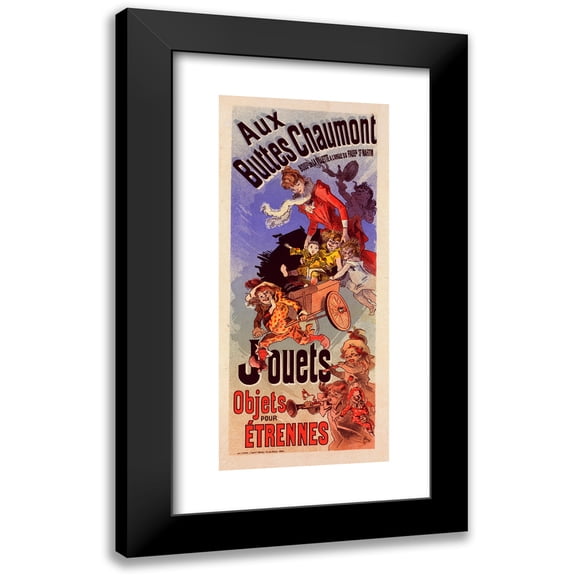 Jules Chéret 8x14 Black Modern Framed Museum Art Print Titled - Buttes Chaumont (1899)