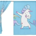 thumbnail image 3 of Coolnut Sheer Curtains Dabbing Unicorn Gauze Door and Window Voile Curtain Panels for Bedroom Living Room W55 x L84 In 2, 3 of 4
