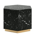 thumbnail image 4 of Weston Home Declan Faux Marble Coffee Table, Black, Hexagon, 4 of 6